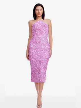 Dress the Population Etta Sequin Strapless Cocktail Sheath Dress